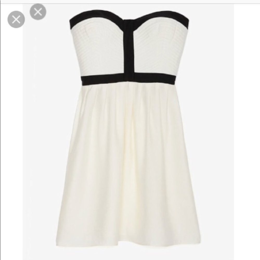 Parker Strapless Silk Dress Quilted Detail